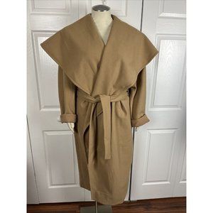 Rebdolls Model Behavior Wide Collar Belted Midi Oversize Coat Tan Size 3X